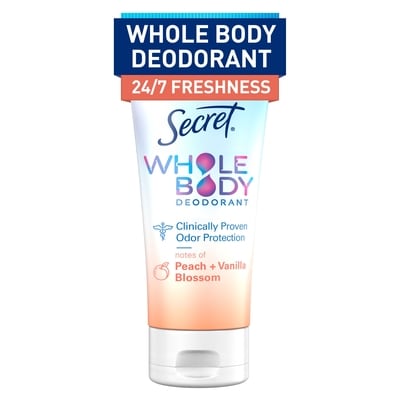 Secret Whole Body Aluminum Free Deodorant Invisible Cream Peach & Vanilla 85 g, $22.34/100g