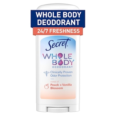 Secret Whole Body Stick Aluminum Free Deodorant With Notes Of Peach & Vanilla 68 g, $27.93/100g