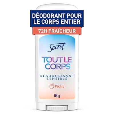 Secret Désodorisant en bâton tout le corps sans aluminium avec notes de pêche et de vanille 68 g, 27,93 $/100g