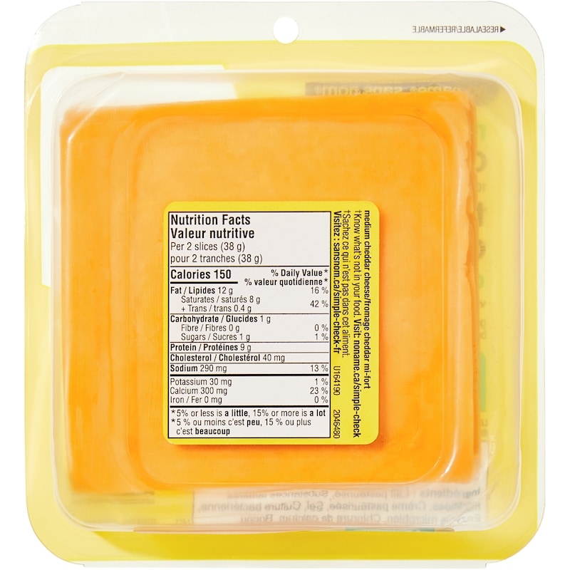 Medium Cheddar Cheese Slices