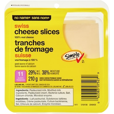 No Name Swiss Cheese Slices 210 g, $2.76/100g