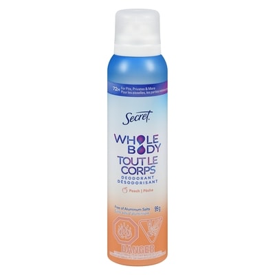 Secret Whole Body Aluminum Free Deodorant Body Spray Peach & Vanilla 99 g, $19.18/100g