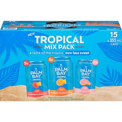 PALM BAY Alcoholic Malt Beverage Tropical Mix Pack (ID required at pick-up) 15x355.0 ml, $482.44/100ml
