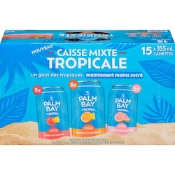 PALM BAY Boisson alcoolisée au malt caisse mixte tropicale (Pièce d’identité requise au moment du ramassage) 15x355.0 ml, 506,85 $/100ml