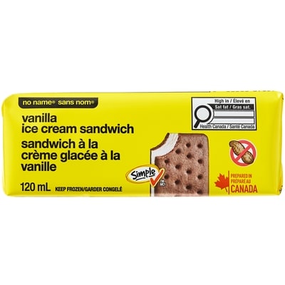 No Name Vanilla Ice Cream Sandwich 120 ml, $1.08/100ml