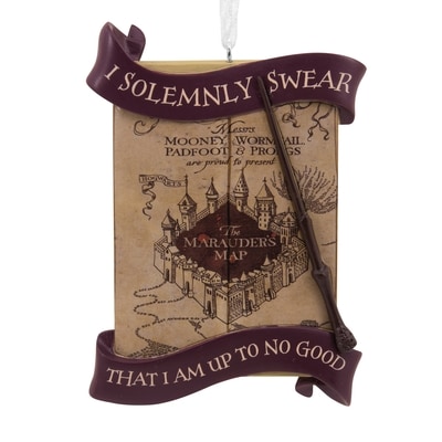 Hallmark Ornament, Resin Figural Harry Potter Map with Wand 1 ea, $13.00/1ea