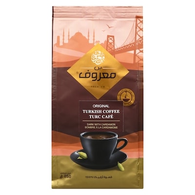 Marouf 100% arabica original turc café sombre à la cardamome 250 g, 1,90 $/100g