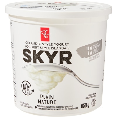 le Choix du Président Yogourt Skyr de style islandais, nature  650 g, 0,92 $/100g