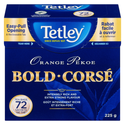 Tetley Tea Bags Orange Pekoe Bold 72 ea, $0.08/1ea