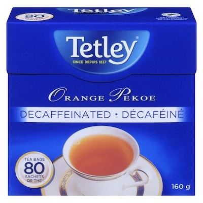 Tetley Tea Bags Orange Pekoe Decaffeinated 80 ea, $0.12/1ea