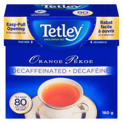Tetley Sachets de thé orange pekoe décaféiné 80 ea, 0,12 $/1ch