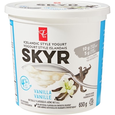 le Choix du Président Yogourt Skyr de style islandais, vanille  650 g, 0,92 $/100g