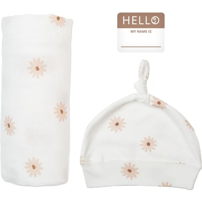 Lulujo Hello World Blanket + Knotted Hat - Daisies 1 ea, $33.99/1ea