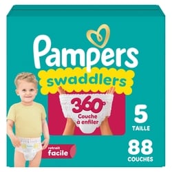 Pampers Couches Swaddlers 360°, taille 5, 17 unités 88 ea, 0,40 $/1ch