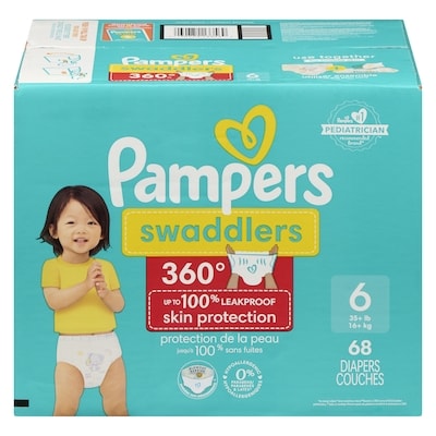 Pampers Swaddlers 360 Pull-On Diapers, Size 6 (35+ lbs), 68 Count, for up to 100% Leakproof Skin Protection 68 ea, $0.62/1ea