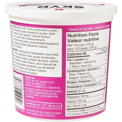 Yogourt Skyr de style islandais, baies et cerises 