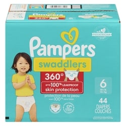 Swaddlers 360 Pull-On Diapers, Size (35+ lbs), 44 Count, for up to 100%  Leakproof Skin Protection