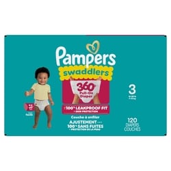 Pampers Swaddlers 360 Pull-On Diapers, Size 3 (16-28 lbs), 120 Count, for up to 100% Leakproof Skin Protection 120 ea, $0.33/1ea