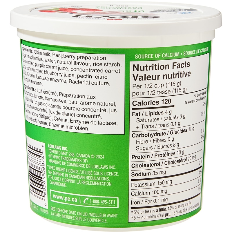 Icelandic Style Skyr Raspberry Yogurt 