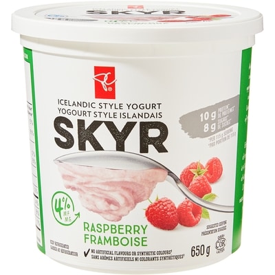 le Choix du Président Yogourt Skyr de style islandais, framboise  650 g, 0,92 $/100g