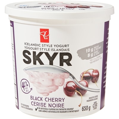 le Choix du Président Yogourt Skyr de style islandais, cerise noire  650 g, 0,92 $/100g