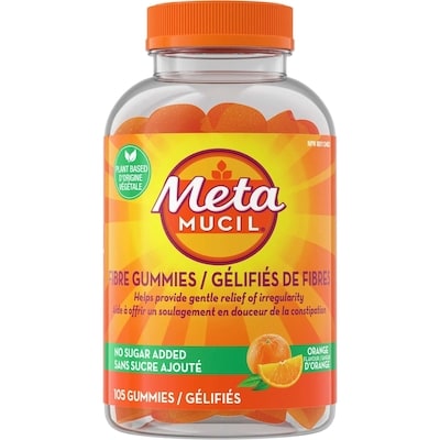 Metamucil Fibre Gummies, No Sugar Added, Orange Flavour, Prebiotic, Plant-Based, 105 Count 105 ea, $0.30/1ea