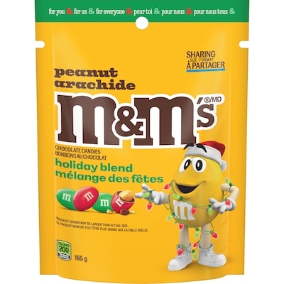 M&M's Chocolate Candies Peanut Holiday Blend Sharing Size 165 g, $3.63/100g