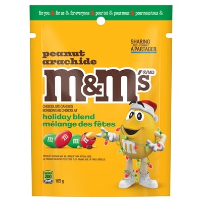 M&M’s Bonbons au chocolat arachide mélange des fêtes format à partager 165 g, 3,93 $/100g