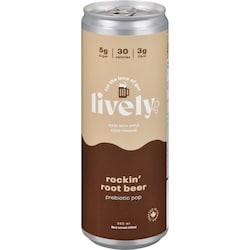 LIVELY Prebiotic Pop Rockin' Root Beer 355 ml, $0.93/100ml