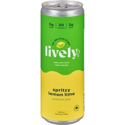 LIVELY Prebiotic Pop Spritzy Lemon Lime 355 ml, $0.93/100ml