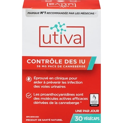 Utiva Contrôle des iu 36 mg pacs de canneberge 30 ea, 1,63 $/1ch