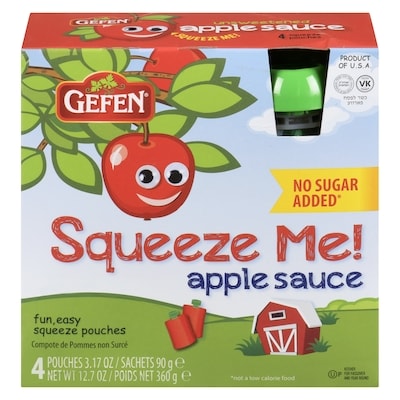 Gefen Squeeze me! compote de pommes non surcé 90 g, 9,77 $/100g