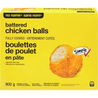 No Name Battered Chicken Balls, Fully Cooked 900 g, $1.22/100g
