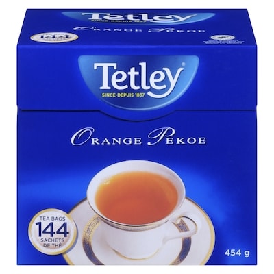 Tetley Sachets de thé orange pekoe 144 sachets 454 g, 2,42 $/100g