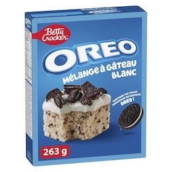 Betty Crocker Mélange à Gâteau Blanc OREO Avec Morceaux de Biscuits OREO, 6 Portions 263 g, 1,63 $/100g