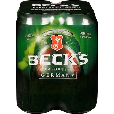Becks Beer (ID required at pick-up) 4x500.0 ml, $0.72/100ml