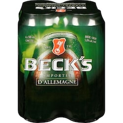 Beck’s Bière (Pièce d’identité requise au moment du ramassage) 4x500.0 ml, 0,80 $/100ml
