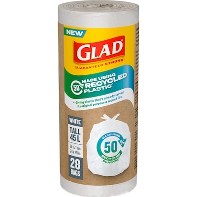 Glad Bags White Tall 45 L 28 ea, $0.34/1ea