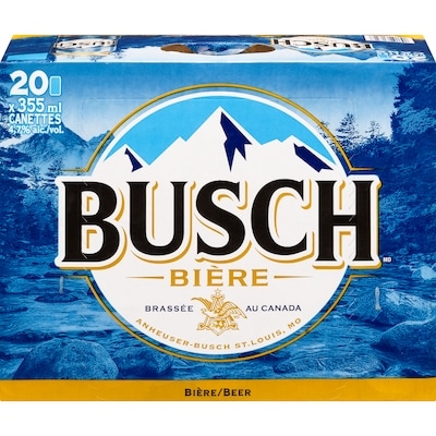 Busch Bière (Pièce d’identité requise au moment du ramassage) 20x355.0 ml, 0,44 $/100ml