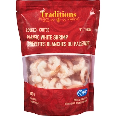 Traditions Pacific White Shrimp 340 g, $2.06/100g