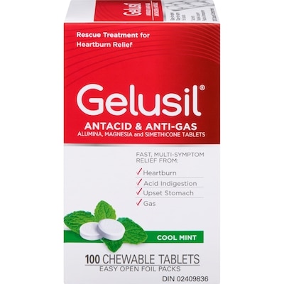 Gelusil Antacid & Anti-Gas Cool Mint 100 ea, $0.13/1ea