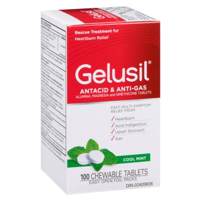 Gelusil Antacid & Anti-Gas Cool Mint 100 ea, $0.13/1ea