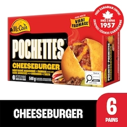 McCain Pochettesᴹᴰ Cheeseburger, Hamburger avec fromage paquet de 6 540 g, 1,76 $/100g