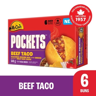 McCain Pockets® Beef Taco 540 g, $1.11/100g