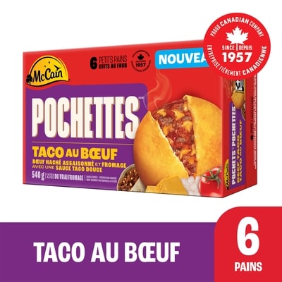 McCain Pochettesᴹᴰ Taco au bœuf 540 g, 1,11 $/100g