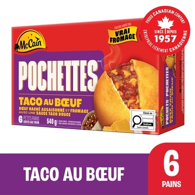 McCain Pochettesᴹᴰ Taco au bœuf 540 g, 1,30 $/100g