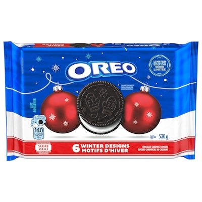 Christie OREO hiver biscuits-sandwiches au chocolat, biscuits des Fêtes 530 g, 1,04 $/100g