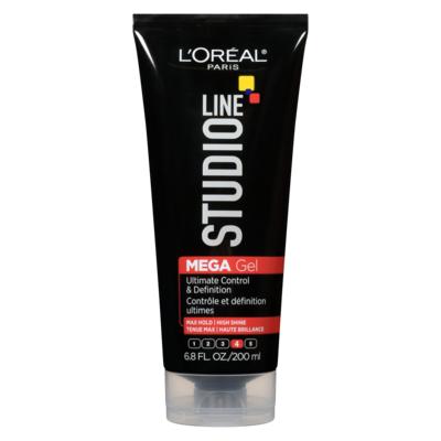 Hair Gel, Super Strong High Shine Hold, Studio Line Mega Gel