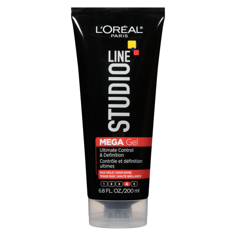 Hair Gel, Super Strong High Shine Hold, Studio Line Mega Gel