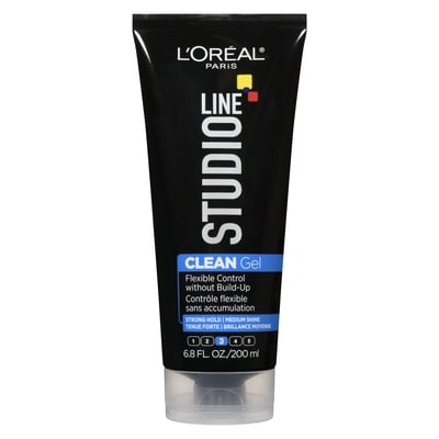 L’Oréal Gel coiffant, tenue forte et flexible, studio line clean 200 ml, 5,75 $/100ml